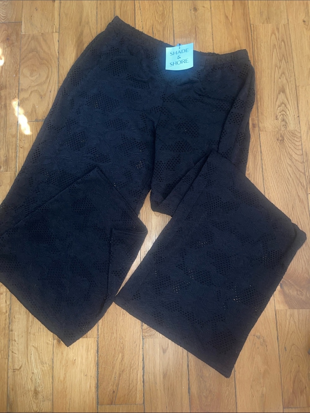 Shade & Shore Black Lace-Pattern womens ' Leggings